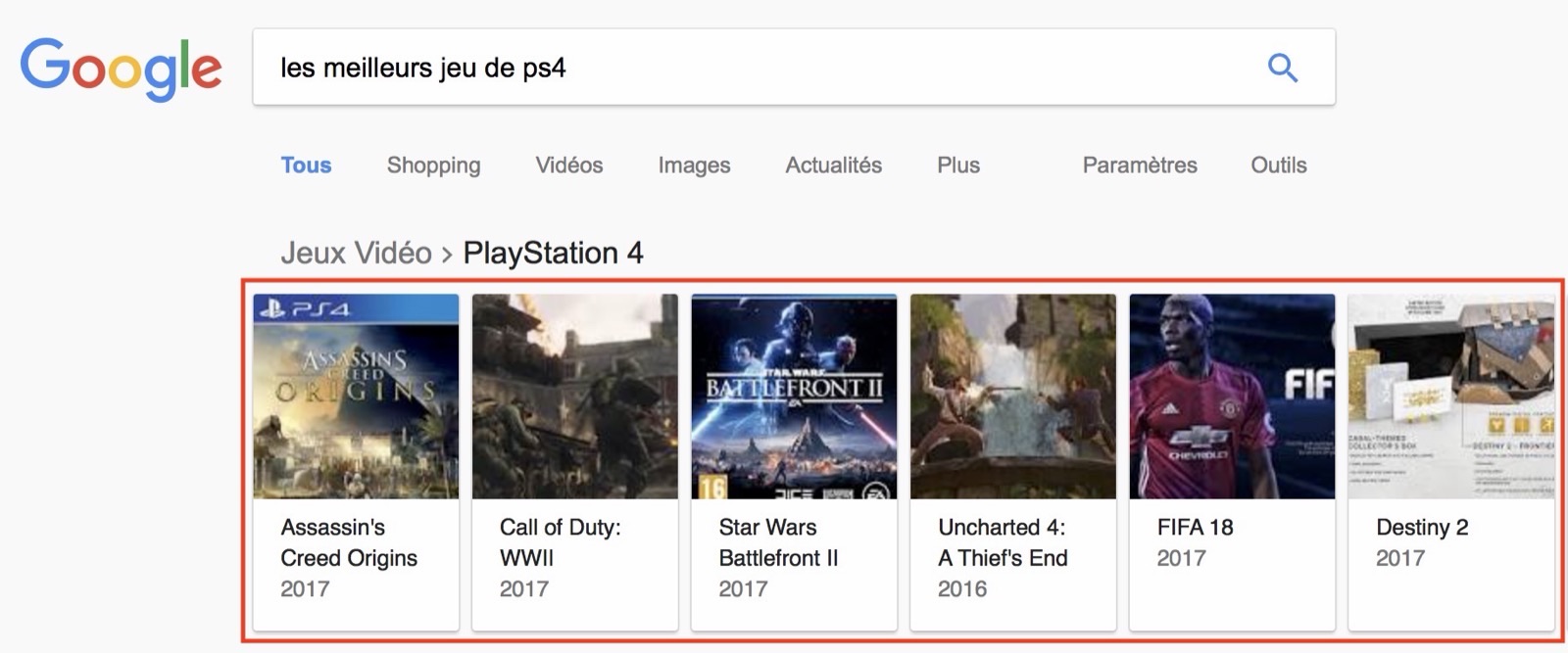 Les "meilleurs" dans les résultats de recherche